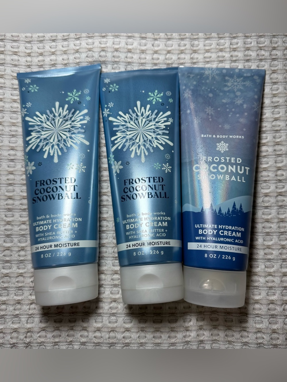 Lot Bath & Body Works Frosted Coconut Snowball 8 oz Body Cream Set Of 3 New